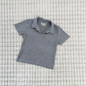 Vintage JXP Designs Blue Collared Crop Tee